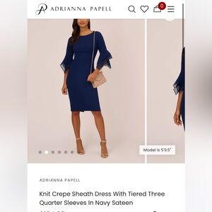 Adrianna Papell Royal Blue Long Sleeve Dress